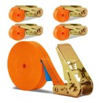 4 pices sangle  cliquet sangle darrimage avec tendeur sangle a cliquet 6m x 25mm sangle 800 kg pour ...