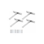 4 pi�ces supports d�tag�re flottants invisibles fixation cach�e support d�tag�re murale en forme de t ...