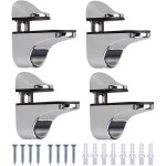 4 pi�ces support de tablette en verrer�glables alliage de zinc poli salle de bains �tag�re en verre pour ...