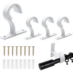 4 pi�ces supports de tringle � rideaux �25 - 28mm support tringle rideaux plafond crochets � draperie ...