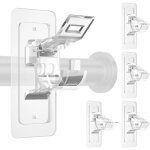 4 pices support tringle rideaux sans percage crochet rideau adhesifs accroche barre porte supports de ...