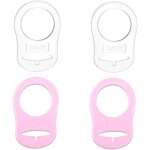 4 pices transparent tetine mam - silicone bouton anneau bb mannequin titulaire clip adaptateur de ...