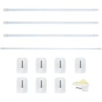 4 pice tringle rideau extensible avec crochets adhsifs tringle rideau sans percage tringle rideau douche ...