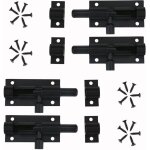 4 pices verrou targette de porte loquet de porte  boulon loquet coulissant noir loquet avec vis