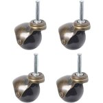 4 roulettes pivotantes 360� � bille avec tige � anneau 50 mm