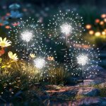 4 solaires ext�rieur jardin120 led solaires�tanche lampe solaire de pissenlit pour cour mariage blanc ...