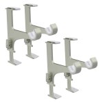 4 supports sans per�age gris pour tringle � rideaux �20 - 28mm pour coffre de volet roulant