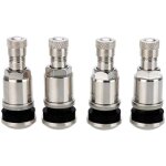 4 valves de pneu de voiture tubeless en acier argent� de 45 mm