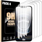Film de protection en verre tremp� - pour iphone 16e - pack de 4 - r�sistant aux rayures 9h - antichoc ...