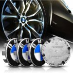 4 x cache moyeu pour bmw 68mm centre de roue logo jante bleu et blanc