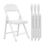 4 x chaises pliantes en pu blanc pour bureau et cuisine chaise de camping chaise de bureau pour invit�s ...