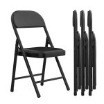 4 x chaises pliantes en pu noir pour bureau et cuisine chaise de camping chaise de bureau pour invit�s ...