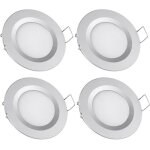 4 x spot led encastrable 12v trou 58 - 65mm 3w 3200k plafonnier encastr blanc chaud (finition argente) ...