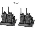 4 x talkie walkie deux voies radio pmr446mhz walkie talkie avec ecouteurs originaux transmetteur portatif ...