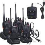 4 x talkie walkie deux voies radio uhf 400 - 470mhz walkie talkie avec ecouteurs originaux transmetteur ...