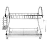 40 * 26 * 37cm egouttoir � vaisselle en fer chrom� quiienclee double �gouttoir