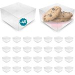 40 botes en actate transparent 100x50x100 mm bonbonnire en plastique : drages macarons gateaux