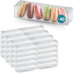40 botes en actate transparent 50x50x160 mm bonbonnire en plastique : drages macarons gateaux