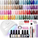 40 couleurs kit vernis semi permanent avec 48w lampe u v / led kit ongle gel u v complet avec base et ...