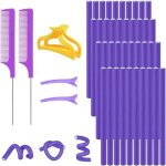 40 pcs bigoudis flexible cheveux flexi rods cheveux en mousse bigoudis twist flex bigoudis magiques avec ...