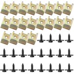 40 pi�ces u - clips fixation et vis kit universal metal assortiment agrafes de carrosserie ecrou cage ...