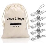 40 lot de pince a linge inox - 62mm epingle a linge - coupe - vent et antidrapantes - pinces  linge ...
