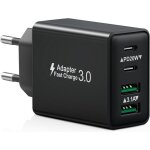 40 w usb - c chargeur rapide 4 portspour iphone 16 / 15 / 14 / 13 / 12 / 11 pro max / x / xs / xr / 8 ...