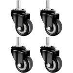 40mm roues pivotantes � tige pour meubles boulon m12 x25 mm roulettes pivotantes noire � 360 � avec frein ...