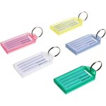 40pcs porte clef etiquette porte cle de couleur porte cls etiquette en plastique avec anneau fendu porte ...