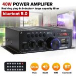 40w 220v 12v mini amplificateur hifi bluetooth 5. 0 st�r�o voiture subwoofer fm rca usb support