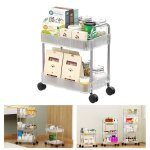 40x29x45cm chariot  2 niveaux pour salon cuisine et bureau desserte de rangement roulante etagre de ...