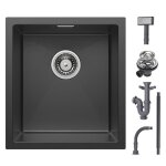 40x44cm vier de cuisine sous plan noir anthracite vier 1 bac inox