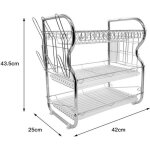42x25x43. 5cm gouttoir  vaisselle 3 tages 3 plats schages stockage en acier inox