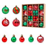 44 pices de dcorations de nol dcorations darbre de nol rouges boules de nol dcorations  suspendre(roug ...
