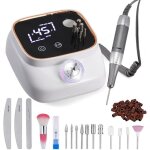 45000 tr / min ponceuse � ongles �lectrique avec �cran lcd 56 bandes abrasives 11 forets station de charge ...