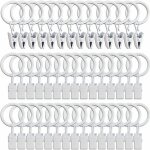 45pcs anneaux � rideaux avec pinces - blanc pinces � rideaux solides crochets de fixation pour tringle ...