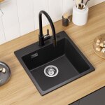 �vier de cuisine - cecipa max - granit - 45x45cm - robinet flexible - pour armoire de 45 cm