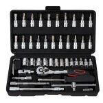 46 pcs cr - v kit de cle plate a cliquet et cl  douillecl  cliquet 1 / 4 72 dentscl plate  cliquet ...
