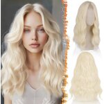 46cm ondule platine perruquepastel moelleuse boucls blond perruque pour femmes raie moyenne ondule ...
