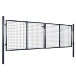 47736 &grand portillon - acier - suikun - portail de jardin grillagé - acier galvanisé 306 x 100cm gris ... 47736 &grand portillon - acier - suikun - portail de jardin grillagé - acier galvanisé 306 x 100cm gris ...