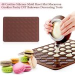 48 cavits tapis de cuisson en silicone moule de macaron dcor outils couleur chocolat - gua