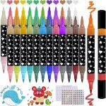 48 couleurs feutre paillette 24 feutres double pointe marqueurs � paillettes stylo feutres paillettes ...