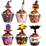 48 pièces halloween cupcake toppers wrappers decoration halloween pour gateau décoration cupcake halloween ... 48 pièces halloween cupcake toppers wrappers decoration halloween pour gateau décoration cupcake halloween ...