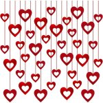 48 pi�ces rouge coeur guirlande suspensions d�coration 3d coeur rouge d�coration kit rouge saint valentin ...