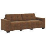 ?48057?canapé droit - 3 places - marron 180 cm en simili cuir ?48057?canapé droit - 3 places - marron 180 cm en simili cuir