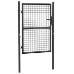 48218 &grand portillon - acier - suikun - portail de jardin grillag� - acier galvanis� 100 x 125cm gris ...