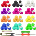 48pcs fils  tricoter fil de crochet coton multicolore epaisse pelotes de laine douce pelote de laine ...