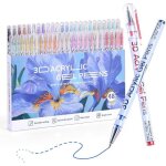 48pcs stylo acrylique 3d 10 mm  gel acrylique 3d criture marqueurs de peinture paillets feutre pour ...