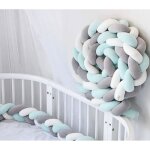 4m bb tour de lit coussin serpent coussin tress pare - chocs velours protection bb blanc + gris ...