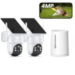 4mp 360 ptz camera surveillance wifi camra solaire kit 2 camras pir dtection humainevoix bidirectionnelle ...